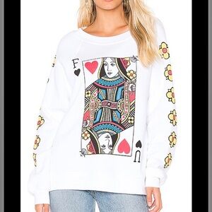 Wildfox Queen Sweatshirt - White and Multicolor